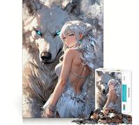 Princess With Beast Jigsaw Puzzle for Teenagers 1000 Pieces Enhance Recall Quiet Fun Exact Edge Artistic Gift (50x75cm)
