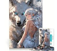 Princess With Beast Jigsaw Puzzles for Teenagers 1000 Pieces Logic Game Home Pastime Precise Cut Festival Gift (38x52cm)