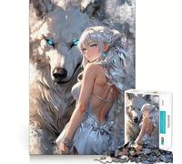 Princess With Beast Puzzles for Adults 1000 Pieces Brain Challenge Toy Calm Mind Clear Cut Art Collection Piece (38x26cm)