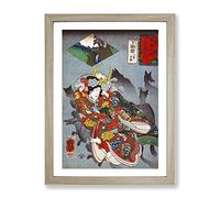 Princess Yaegaki By Utagawa Kuniyoshi Asian Japanese Framed Print | A3 Oak Framed Wall Art | Ready to Hang | Asian Nature Picture | Living Room Bedroom Lounge Office