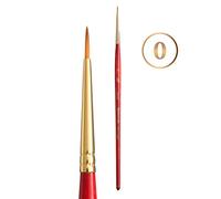 Princeton Heritage, Golden Taklon Brush for Watercolor & Acrylic, Series 4050 Round Synthetic Sable, Size 0