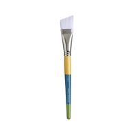 Princeton Snap 1" Angled Taklon Brush, Wood, White/Opulent Garden, Size 1 inch