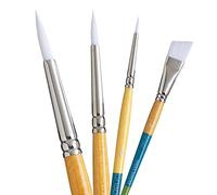 Princeton Snap Synthetic Paint Brush Set for Acrylic and Watercolour - White + 4 Brushes