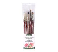 Princeton Watercolour Floral Set, 5 x Mixed Brushes, Watercolour, Short Handle, for Professionals & Students