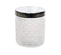 Princeware Plastic Food Storage Jar/Canister, Clear Base with Chrome Effect Lid, 1000ml Steel, Clear