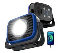 PRINCEWAY Rechargeable LED Work Light, Portable Magnetic COB LED Flood Work Light, Dimmable 2000Lm True Brightness, 4 Lighting Colors, with Power Bank Function for Car Repairing Construction Camping