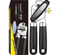 PrinChef Manual Can Openers with Magnet, No-Trouble-Lid-Lift, Handheld Can Opener Smooth Edge with Sharp Blade, Large Effort-Saving Handles, Easy Grip & Heavy Duty, Black