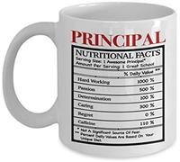 Principal Nutritional Facts Themed Funny 11 Oz White Ceramic Coffee Mug/Cup.