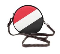 Principality Sealand Flag Women Round Crossbody Bags Leather Sling Bag Purse