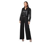 Principles Black Sequin Shirt With Contrast Collar, 14, black