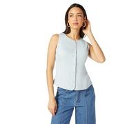 Principles Button Front Waistcoat, 16, pale blue