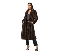 Principles Women's Faux Fur Long Coat in Chocolate | Size: Large Principles Chocolate L