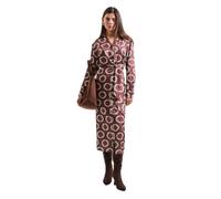 Principles Geo Satin Collar Midi Dress, 14, Brown