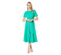 Principles Green Pinstripe Belted Midi Dress, 14, Green