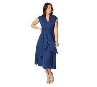 Principles Linen Blend Belted Midi Dress, 16, Blue