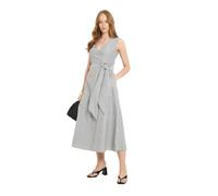 Principles Stripe Belted Midi Dress, 10, Grey