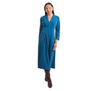 Principles Crepe Pleat Fit & Flare Midi Dress, 12, Teal
