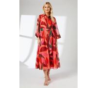 Principles Women's Abstract Organza Contrast Shirt Dress in Pink | Size: 18 Principles Pink 18