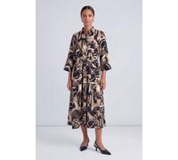 Principles Women's Abstract Print Belted Button Shirt Midi Dress in Camel | Size: 20 Principles Camel 20