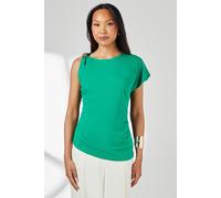 Principles Women's Asymmetric Trim Detail Jersey Top in Green | Size: 18 Principles Green 18