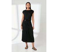 Principles Women's Black Buckle Detail Jersey Midi Dress | Size: 10 Principles Black 10
