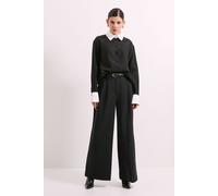 Principles Women's Black Contrast Detail Sheer Shirt | Size: 12 Principles Black 12