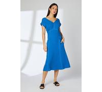 Principles Women's Blue Gauze Seam Detail Midi Dress | Size: 10 Principles Blue 10
