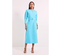 Principles Women's Blue Keyhole Stitch Detail Ponte Midi Dress | Size: 10 Principles Blue 10