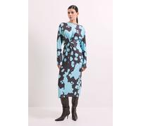 Principles Women's Blue Printed Twist Front Jersey Midi Dress | Size: 10 Principles Blue 10