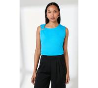 Principles Women's Blue Shoulder Detail Jersey Top in Aqua | Size: 10 Principles Aqua 10