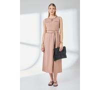 Principles Women's Brown Contrast Detail Belted Utility Midi Dress in Camel | Size: 14 Principles Camel 14
