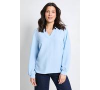 Principles Women's Bubble Crepe V Neck Long Sleeve Blouse in Pale Blue | Size: 12 Principles Pale Blue 12