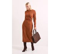 Principles Women's Buckle Twist Front Crinkle Jersey Midi Dress in Ginger | Size: 12 Principles Ginger 12