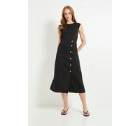 Principles Women's Button Detail Utility Midi Dress in Black | Size: 14 Principles Black 14