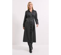 Principles Women's Button Front Pinstripe Collared Shirt Dress in Black | Size: 14 Principles Black 14