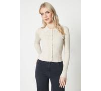 Principles Womens Button Through Knitted Polo Top - Camel Viscose - Size X-Large