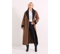 Contrast Collared Coat Principles Chocolate 10