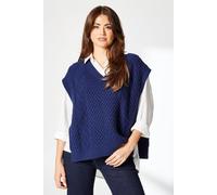 Principles Women's Cable V Neck Knitted Top in Navy | Size: S/M Principles Navy S/M
