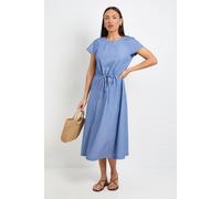 Principles Women's Cap Sleeve Tie Waist Midi Dress in Denim-Blue | Size: 16 Principles Denim-Blue 16