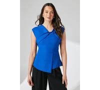 Principles Women's Cobalt Peplum Detail Twist Front Crepe Top | Size: 12 Principles Cobalt 12
