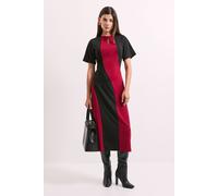Principles Women's Colour Block Ponte Detail Midi Dress in Black | Size: 14 Principles Black 14