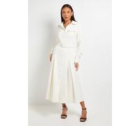 Principles Women's Contrast Stitch Belted Utility Dress in Ecru | Size: 12 Principles Ecru 12
