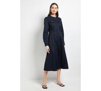 Principles Women's Crepe Collarless Pocket Midi Dress in Navy | Size: 14 Principles Navy 14