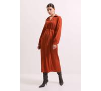 Principles Women's Crinkle Column Shirt Mid Dress in Rust | Size: 16 Principles Rust 16