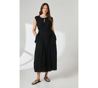 Principles Women's Crinkle Viscose Tie Midi Dress in Black | Size: 10 Principles Black 10
