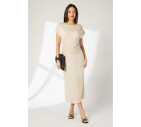 Principles Women's Cupro Jersey Ruched Detail Midi Dress in Camel | Size: 10 Principles Camel 10