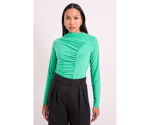 Principles Women's Curved Seam Ruched Top in Emerald | Size: 16 Principles Emerald 16