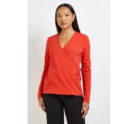 Principles Women's Draw Chord Detail V Neck Jersey Top in Orange | Size: 18 Principles Orange 18
