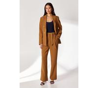 Principles Womens Dress Pants Camel Adjustable Waist Tapered Fit Smart