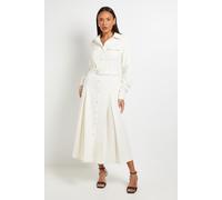 Principles Women's Ecru Contrast Stitch Belted Utility Dress | Size: 16 Principles Ecru 16